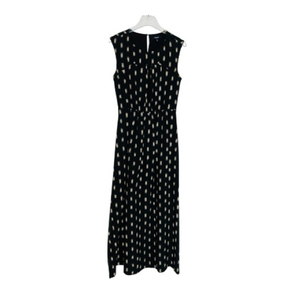 Madewell’s Ikat Brushed Silk Maxi Dress Sleeveless Black/Cream Size 6 - Picture 3 of 10